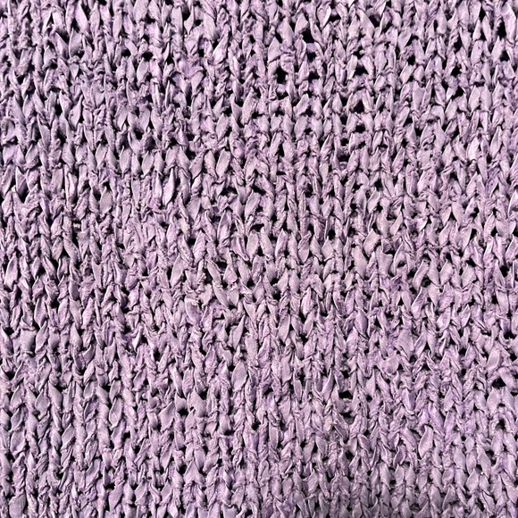 Eileen Fisher Linen Blend Chunky Loose Knit Sweater Tank Top in Lavender Purple - Picture 6 of 9